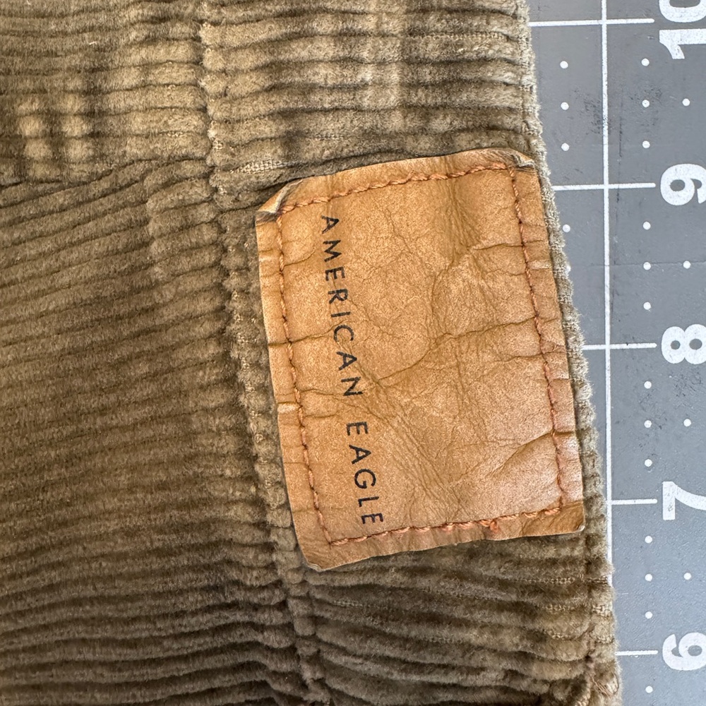 American Eagle Outfitters Olive Green Corduroy A-Line Mini Skirt - Picture 7 of 8